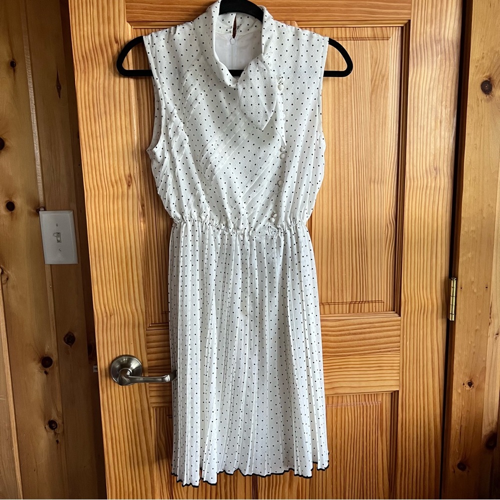 Vintage White Sundress High Neck